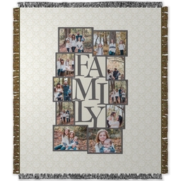 50x60 Photo Woven Throw with All About Family design