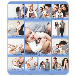 50x60 Sherpa Fleece Photo Blanket with Baby's First Year (Multiple Options) design
