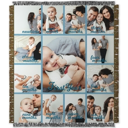 50x60 Photo Woven Throw with Baby's First Year (Multiple Options) design