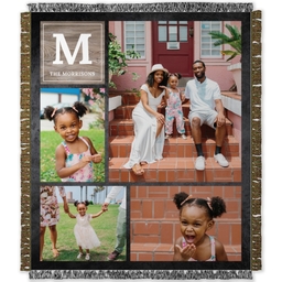 50x60 Photo Woven Throw with Chalkboard design