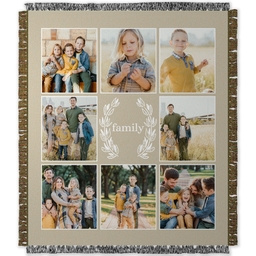 50x60 Photo Woven Throw with Laurel Family design