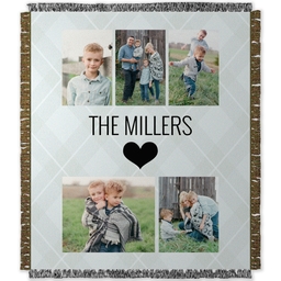 50x60 Photo Woven Throw with Bold Heart design