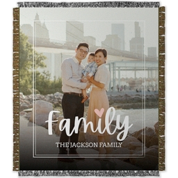 50x60 Photo Woven Throw with Family Love design