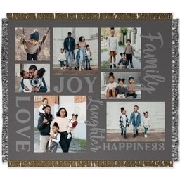 50x60 Photo Woven Throw with Family Sentiments design