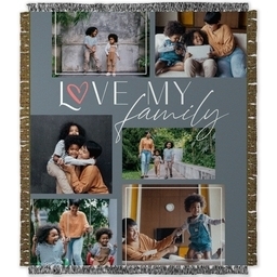 50x60 Photo Woven Throw with Love My Family design