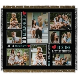 50x60 Photo Woven Throw with Simple Sayings design