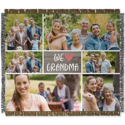 50x60 Photo Woven Throw with We Love Grandma design