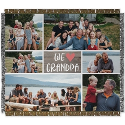 50x60 Photo Woven Throw with We Love Grandpa design