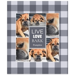 50x60 Plush Fleece Blanket with Live Love Bark Gray design