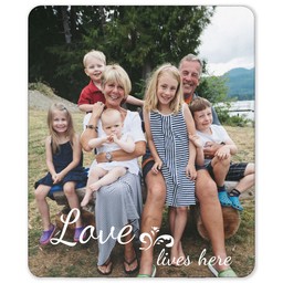 50x60 Sherpa Fleece Photo Blanket with Love Lives Here design