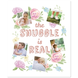 50x60 Plush Fleece Blanket with The Snuggle Is Real Floral design