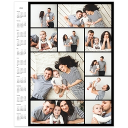 Collage Poster Calendar, 16x20, Matte Photo Paper with 2024 Custom Color Collage Calendar Poster design