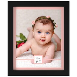 8x10 Photo Canvas With Contemporary Frame with It's A Girl design