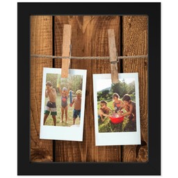 8x10 Photo Canvas With Contemporary Frame with Snapshots Dark Wood design