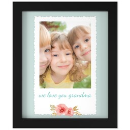 8x10 Photo Canvas With Contemporary Frame with White Frame with Flower design