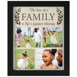 8x10 Photo Canvas With Contemporary Frame with Family Burlap design