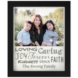 8x10 Photo Canvas With Contemporary Frame with Loving Caring Family Name design