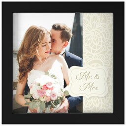 8x8 Photo Canvas With Contemporary Frame with Mr & Mrs design