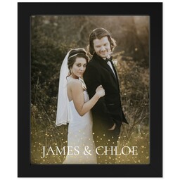 8x10 Photo Canvas With Contemporary Frame with Gold Glitter Wedding design