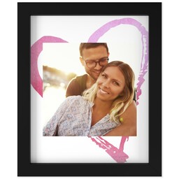 8x10 Photo Canvas With Contemporary Frame with Watercolor Heart design