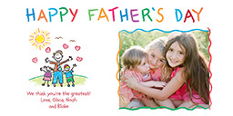 4x8 Greeting Card, Matte, Blank Envelope with Childlike Drawing - Dad design