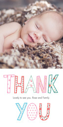 4x8 Greeting Card, Matte, Blank Envelope with Birdie Baby Thank You design