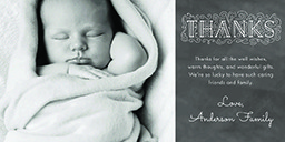 4x8 Greeting Card, Matte, Blank Envelope with Baby's Blessings Thank You design
