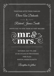 Same Day 5x7 Greeting Card, Matte, Blank Envelope with Mr. and Mrs. Invitation design