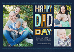 5x7 Greeting Card, Glossy, Blank Envelope with Happy Dad Day design