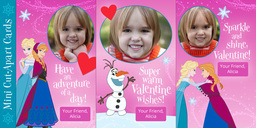 4x8 Greeting Card, Matte, Blank Envelope with Cut-Apart Frozen Fun Valentines design