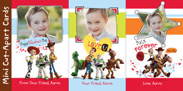 4x8 Greeting Card, Matte, Blank Envelope with Cut-Apart Toy Story Valentines design