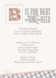 5x7 Greeting Card, Glossy, Blank Envelope with Baby BBQ & Beer design