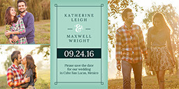 Same Day 4x8 Greeting Card, Matte, Blank Envelope with Simply Formal Save The Date design