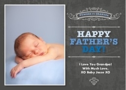 Same Day 5x7 Greeting Card, Matte, Blank Envelope with Chalkboard For Grandpa design