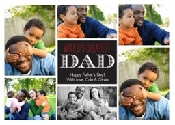 5x7 Greeting Card, Glossy, Blank Envelope with World's Greatest Dad design