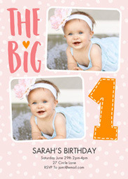 Same Day 5x7 Greeting Card, Matte, Blank Envelope with The Big 1 Girl design