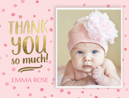 Note Cards with Welcome Girl Thank You Note design