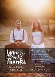 Same Day 5x7 Greeting Card, Matte, Blank Envelope with Thankful Love Wedding design