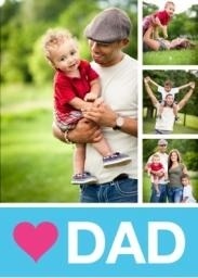 5x7 Greeting Card, Glossy, Blank Envelope with Heart Dad design