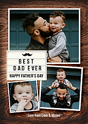 5x7 Greeting Card, Glossy, Blank Envelope with Rustic Father's Day design
