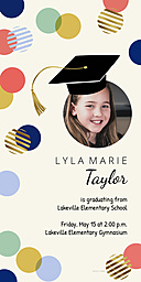 4x8 Greeting Card, Matte, Blank Envelope with Fun Graduation Cap Party Invitation design