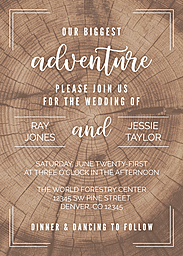 5x7 Greeting Card, Glossy, Blank Envelope with Backyard Bride & Groom Ceremony Invite design