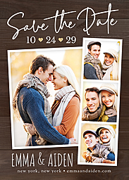 Same Day 5x7 Greeting Card, Matte, Blank Envelope with Photostrip Save the Date design