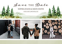 Same Day 5x7 Greeting Card, Matte, Blank Envelope with Mountain Views Save The Date design