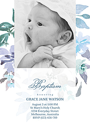 5x7 Greeting Card, Glossy, Blank Envelope with Nature's Newborn Baptism Invite design