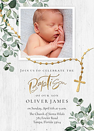 5x7 Greeting Card, Glossy, Blank Envelope with Baptism Joy design