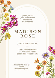 5x7 Greeting Card, Glossy, Blank Envelope with Wildflower Bridal Shower by Hallmark design