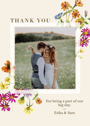 Same Day 5x7 Greeting Card, Matte, Blank Envelope with Wildflower Thank You design