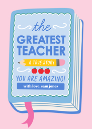 5x7 Greeting Card, Glossy, Blank Envelope with The Greatest Teacher Book design