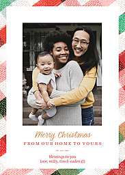Same Day 5x7 Greeting Card, Matte, Blank Envelope with Our Home to Yours Christmas Wishes design